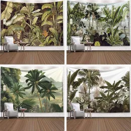 Tapestries Tropical rainforest landscape background cloth wall decoration fabric tapestry home mural 221006