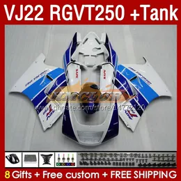 スズキRGVT250のタンクフェアリングRGV-250 SAPC VJ22 160NO.15 RGV250 VJ 22 RGVT-250 90 91 92 93 94 95 96 RGVT RGV 250 cc 1990 1992 1994 1995 1996フェアリングブルー白い白い白い1993