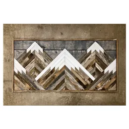 Obrazy Dekoracyjne obrazy sztuki zdjęcia ścienne kreatywne stodoły multi geometryczne górne góry drewno cale architektura 221006