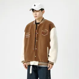 Męskie kurtki Zimowe ponadwymiarowe Faux Lamb Fur Futra Bomber Jacket Streetwear Men Warm Fashion Coat Korean Trend Polar Kurtka baseballowa 221006
