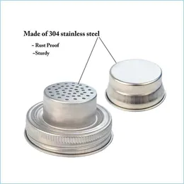 Drinkware Lid 304 Stainless Steel Mason Jar Lid Sile Sealing Plug 70Mm Caliber Shaker Lids Rust Proof Drinkware Er Drop Delivery 2021 Dhauk