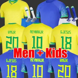 Soccer Jersey Camiseta de Futbol Paqueta Brazils Coutinho Football Shirt Marcelo Pele Jesus Casemiro Brasil 22 23 Maillots Football Men and Kids Sets