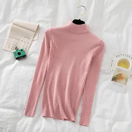 여자 스웨이터 Bethquenoy Long Sleeve Slim Woman Winter Close 2022 Mock Neck Knitted Top Women Sueter De Mujer 풀오버 Truien Dames