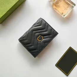 Modne mini skórzane portfele podwójne listu sprzętowe torebki Unisex przenośna karta Portfel Wewnętrzny gniazdo kieszonkowa z pudełkiem prezent