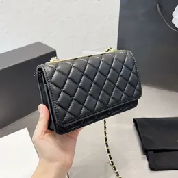 22f/w damski modny woc lambskin pikowane torby portfel z łańcuchem karty telefonicznej torebka 10 kolorów może wybrać torebki multi pochette na zewnątrz Saoche Clutch 19 cm