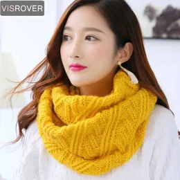 Sciarpe VISROVER Colore Donna Inverno Sciarpa Lic lavorata a maglia Warm Infinity Snood Anello da donna Loop Moda Unisex Circle Neckchief G220927