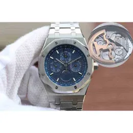 aaaaa Top Jf Quality 26574 Mens Relógios Calendário Perpétuo Fase da Lua Cal.5134 Automático 28800vph Aço Inoxidável Mostrador Azul Cristal de Safira CE7Z