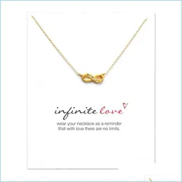 Pendant Necklaces Choker Necklaces With Card Gold Sier Eight Pendant Necklace For Fashion Women Jewelry Infinite Love Drop Mjfashion Dhy2R