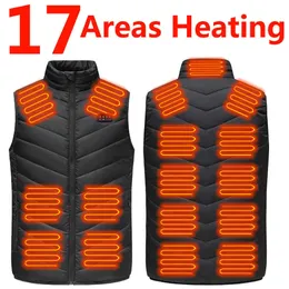 Jaquetas 17 áreas jaqueta aquecida USB Homens mulheres colete elétrico aquecimento do corpo interno Heat E Chauffante Y2210
