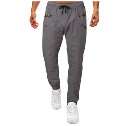 Męskie spodnie jesienne spodnie swobodne spodnie Ciągłe kolory szycia kamuflażowe spodnie spodnie Tether luźne peeling ładunkowy dla mężczyzn G220929
