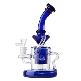 Klein Tornado Recycler Glass Bongs Hookahs Bent Type Heady Smoking Pipes Heavy Base 4mm Small Dab Rigs Showerhead Perc Water Pipes With 14mm Bowl