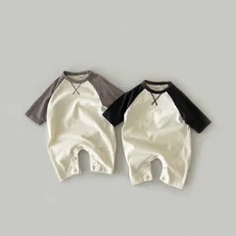 Rompers bekväm spädbarnsbomull romer baby pojke lös casual jumpsuit nyfödd långärmad romper småbarn flicka sömnkläder J220922