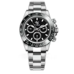 Luxus-Sportuhr für Herren, Tauchen, mechanisch, automatisch, Edelstahl, Business-Uhr, wasserdicht, schwarz-weiße Keramik, Panda-Farbe, Geschenkbox, 116500, leuchtendes Timing