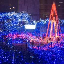 Stringhe LED La Luz Giardino solare Luci blu della stringa Lampade natalizie Decorazione del partito Illuminazione stradale impermeabile esterna 22M 200