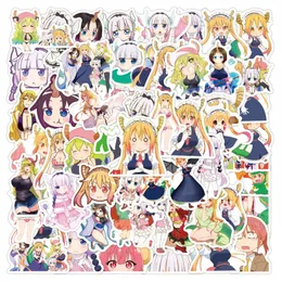 50st anime Miss Kobayashis Dragon Maid klisterm￤rke Graffiti Kids Toy Skateboard Car Motorcykel cykel klisterm￤rke Dekaler Parti