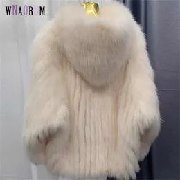 Pelliccia da donna finta striscia di pelliccia double face cucita insieme Cappotto con cappuccio importato giacche spesse reali orso bianco vestiti caldi 220930