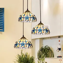 Pendantlampor Sgrow E27 LED -lampa lila form hängande belysning fixturer europeiska klassiska skalbelysning för sovrumsmatsal