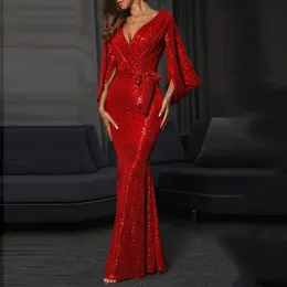 2023 Wspaniałe burgundowe sukienki z koralikami Suknie syreny Sheer szyi sukienka na bal