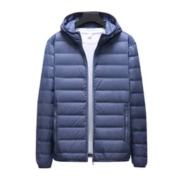 Męska dół Parkas Spring Kurtka Puffer Lekka wózek Demi Sezon Ultra światło mąż zima duży rozmiar 7xl 8xl White Duck Hood Coat Mężczyzna G220930