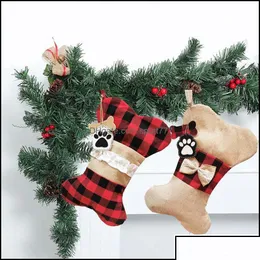 Decorações de Natal Festas Festivas Supplies Home Gardenpet Dog Stage de Natal Buffalo xadre