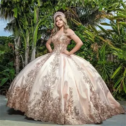 2022 Pink Lace Quinceanera Dresses Ball Dontal Ordical Prom Dradues Vruds Princess Sweet 15 16 Dress B1006