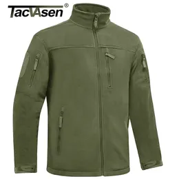 Mens Jackets Tacvasen Winter Tactical Fleece Jacket Mens 군용 사냥 재킷 열 따뜻한 보안 전체 지퍼 낚시 작업 코트 외부 221006