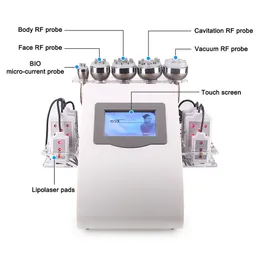 Máquina de emagrecimento de uso doméstico portátil 6 em 1 BIO RF Cavitação Lipolaser Equipamento de beleza para remoção de gordura corporal