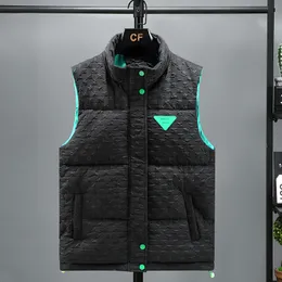 Coletes masculinos 2022 inverno designer marca novo negócio casual bolso quente colete colete masculino outono roupas sem mangas casaco jaqueta verde colete