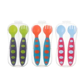 Mother and Baby Feeding Children's Silicone Spoon Eating Fork Feeding Tableware Set Supplementary Food Training Wholesale Products 2321 E3