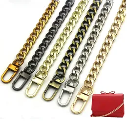 Chain Ladies Bag Flat Chain Bredd Metall Purse Rem Handtaget Byte för handväska axelväska10mm 40-130 cm