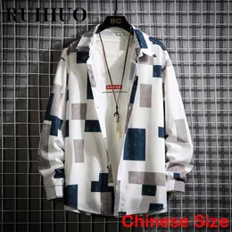 Мужские повседневные рубашки RUIHUO, повседневные рубашки для мужчин, мужская рубашка большого размера, одежда китайского размера M-4XL, новые летние поступления 2022 года, T221006