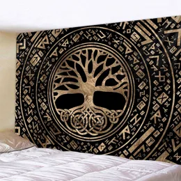 Tapestries Mysterious Symbol Home Decoration Tapestry Mandala Psychedelic Scene Wall Bohemian Decorative Bed Sopa Soffa Filt 221006