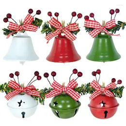 Adornos navideños 1/2 Uds campanas estrella Metal pequeño cascabel colgantes para el hogar año árbol decoración colgante DIY corona de Navidad regalo