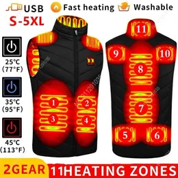 Jackets Heated Vest Men Women V-Neck Casual Cotton Jacket USB Charging Smart Temperature Control Winter Hunting Coat 11 Seats Y2210