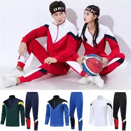 Fashion Outdoor Fitness Tracksuits para homens zíper de outono esportes moletom e joggers calça casais grandes conjuntos de peças de 2 peças 9407