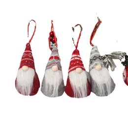 Tillverkare grossist 6.2 "16 cm juldekorationer ansiktslösa dvärgdockor fyllda leksaker Santa Christmas Tree Pendants Children's Gifts