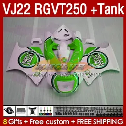 OEM Fairings  Tank For SUZUKI RGV250 SAPC VJ22 RGVT250 RGV-250 VJ 22 160No.136 RGV RGVT 250 CC 90 91 92 93 94 95 96 RGVT-250 1990 1991 1992 1993 1995 1996 Fairing green lucky blk