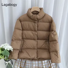 Women's Down Parkas Lagabogy Autumn Winter Ultra Light 90% White Duck Down Coat Slim Short Puffer Jacket Female Zipper Casual Tops Parkas 221007