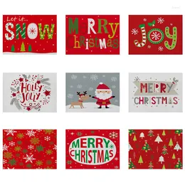 Table Mats Red Christmas Letter Pattern Kitchen Placemat Cartoon Santa Decorative Mat 42 32 Waterproof Linen Western