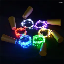 ZjRight 10 Stück 2 m 20 LED-Glas-Wein-LED-Lichterkette, korkförmiger Flaschenverschluss, Weihnachtsfeiertags-Party-Effektbeleuchtung