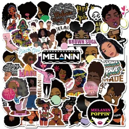 50pcs Melanin Poppin Naklejki Inspirujące czarne dziewczyny graffiti dla dzieci deskorolka samochodowa motocykl rowerowe naklejki naklejki hurtowe