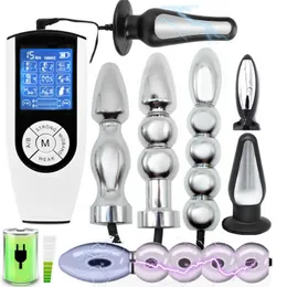 Sex Toy Massager Electro Shock Anal Butt Plug Kits Elektrische stimulator Dildo Vibrator Uitbreiding Anus vagina Device Body Massage Products