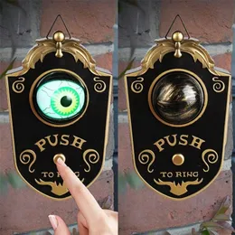 Andra evenemangsfestleveranser Halloween Eyes Doorbell Decoration Horror Props Glowing Hanging Piece hela dörren Haunted House Eyeball Decor 221007