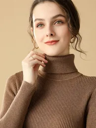 Kvinnors stickor Tees Basic Women's Sweater Sticked Pullover Black Turtleneck Sweaters For Women Green Tops Ladies Warm Jumper H￶st Vinterkl￤der 221007
