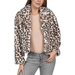 Women's Fur Faux Fashion women's short suit collar natural rabbit fur coat leopard pattern personality 221006