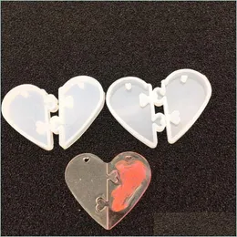 Stampi 2Pcs Heart Locks For Lovers Ciondolo Liquido Sile Mold Fai da te Resina epossidica Mod Strumenti per gioielli932 T2 Drop Delivery 2021 Strumenti Attrezzatura Dhs6F