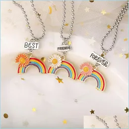 Подвесные ожерелья мода Daisy Rainbow Emale Emale Cartoon Kids Friend Friend Dewelry 148 J2 Drop доставка 2021 Ожерелье Pendan Dhftk