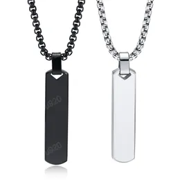 Punk Bar Necklace for Men Thick Geometric Vertical Bar Pendant Necklaces Casual Simple Collar Gift