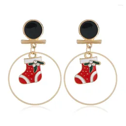 Decorações de Natal Ano 2022 Presentes Fashion Metal Ligo Long Dangle Brincos de Stud Set for Women Home Navidad