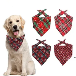 Abbigliamento per cani Dogs Bandana Christmas Buffalo Ploid Snowflake per petame per pet Triangolo Bibiere Accessori in costume per cani per cani di piccola taglia gatti LSB16086